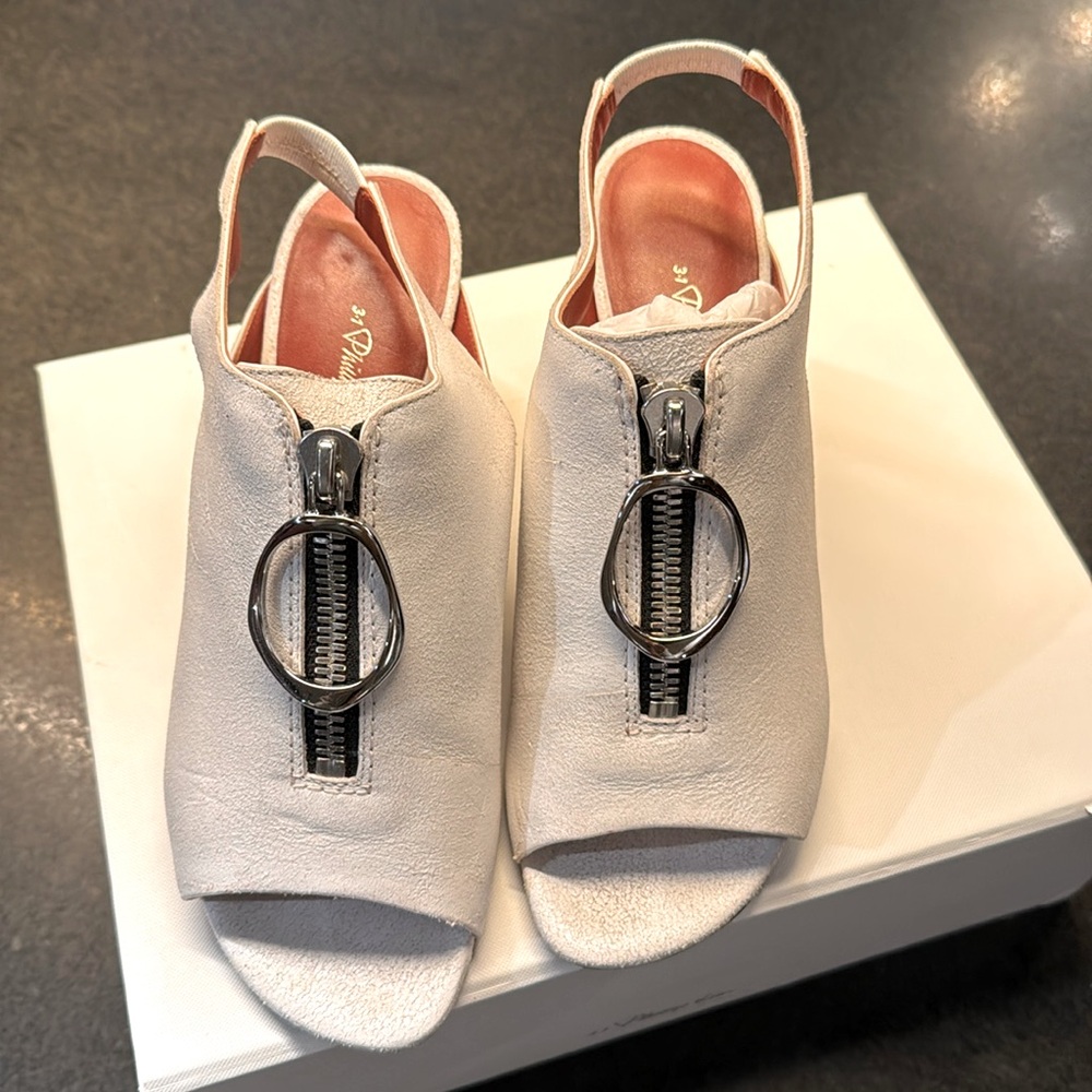 3.1 Philip Lim White crackle leather slink back pumps